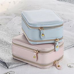 Badkamer Opslag Organisatie Lederen Sieraden Doos Organizer Ketting Armband Oorbel Case Houder Gift Draagbare Reizen Ornament257W