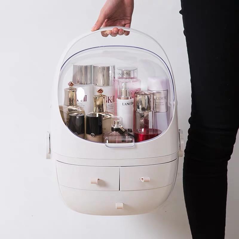 Banyo Depolama Organizasyonu Makyaj Ekranı Takı Clamshell 3 Çekmeci Soyunma Masası Ruj Kozmetik Organizatör