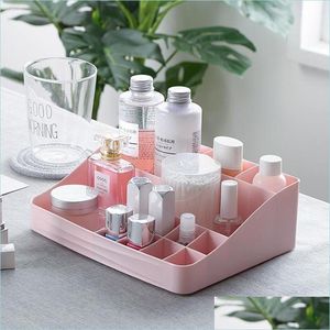 Salle De Bains Organisation De Stockage Simple Bureau Cosmétique Boîte Maquillage Der Organisateur Bijoux Vernis À Ongles Conteneur Divers Drop Delivery Dh7Kh