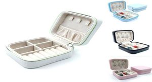 Boîte de rangement de salle de bain pour femmes, boîte à bijoux de voyage, étui en cuir PU à fermeture éclair, organisateur pour boucles d'oreilles et anneaux 2763248