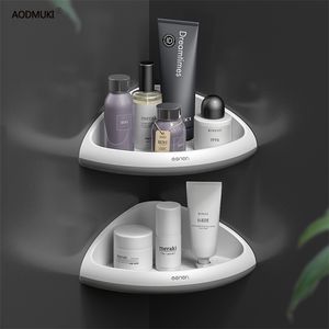 Badkamer opslag punch-free driehoekige plankenhouder douche hoek plank shampoo keuken rack mandhouder accessoires 210811