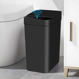 Badkamer Touchless Trash 12L Bewegingssensor Geactiveerde Kan met Deksel Automatische Keuken voor Kantoor Woonkamer Slaapkamer 231225