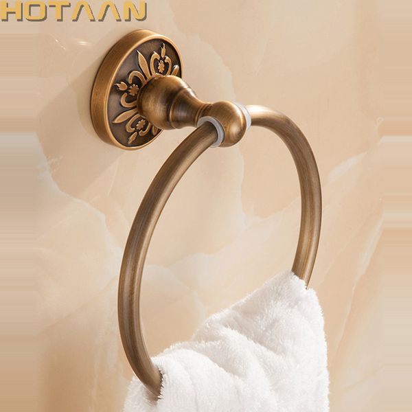 Porte-serviettes de salle de bain, anneau de serviette rond en laiton antique mural en aluminium massif, porte-serviettes accessoires de salle de bain classiques