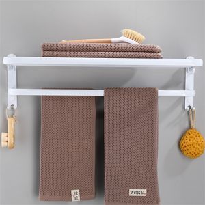 Badkamer handdoek rek opvouwbare handdoekstrein ponsruimte aluminium witte badhanddoekhouder vouwbadplanken T200915