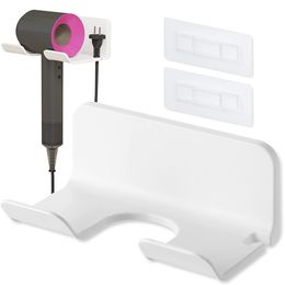 Salle de bain Universal Hair Dryer Solder Self Adhesive Wall Mount stand Hair Blow Dryer Organizer Rack With Plugwire Hook XBJK2303