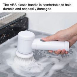Badkamer wasborstel elektrische reinigingsborstel keuken reinigingsgereedschap reinigingsmiddel 5-in-1 USB type badkuipborstel handheld