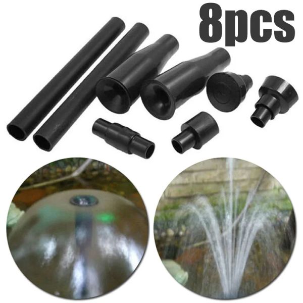 Baths 8 pièces fontaines de jardin solaires pompe buse cascade jardin têtes de pulvérisation pour piscine étang fontaine pompe submersible multifonction