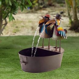 Baños Jardín Tucán Cascada Fuente Decoración Artesanías De Resina Escena De Agua Que Fluye Hogar Comedero De Pájaros Al Aire Libre Baños Suministro Sin Bomba De Agua