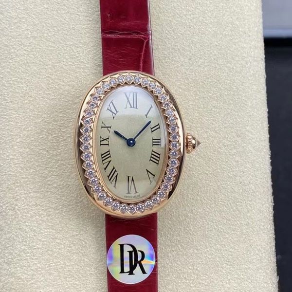 Baignoire de haute qualité dames montres en diamant importées quartz en pierre saphir miroir européen forme vintage burnt hands grandes montres de luxe de production d'usine