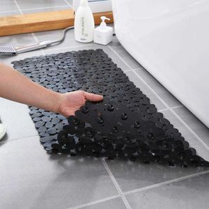 Badmat Mat Bath PVC Grote Safety Douche Antislip Badkamer Matten met zuignappen Kiezels Vloer Pads 40 * 88cm 210724