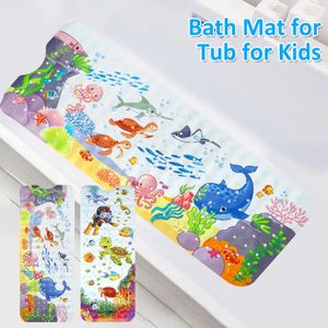 Tapis de baignoire tapis de salle de bain dessin animé mignon PVC grand tapis de bain anti-dérapant douche avec ventouse doux coussin de Massage enfants tapis 230308