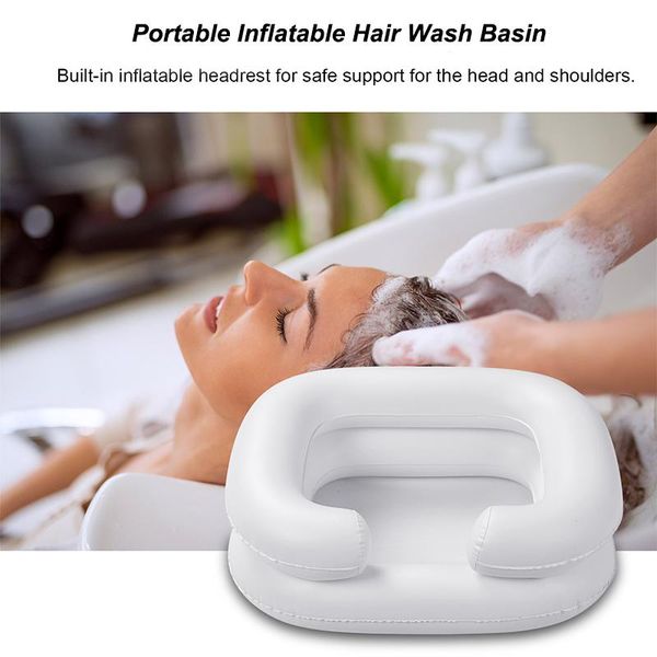 Baignoires 1pc PVC Basin de shampooing portable gonflable pour les femmes enceintes handicapées de shampooing Easy Safe Shampooing Empilproof Wash Basin