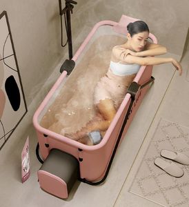 BADTUBS 2022 NIEUW PVC SQUARE FAMILY Draagbare badkuip Emmer Spa Bathtub Vouwen Plastic Bathtubbidet Geikte volwassen badbadbad