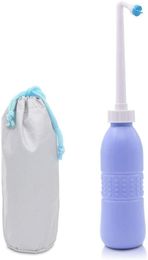 Badkuipen 650 ml grote draagbare Shattaf bidetfles Handheld reistoilet Shataf handsproeier zitting water roze/blauw