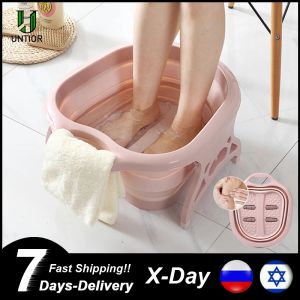 Baignoires Bain de pieds pliable Seau de massage moussant uni Bassin de bain de pieds en plastique Grand bain de pieds rehaussé Baril de gué Réduire la pression