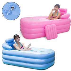 Baignoires baignoires gonflables ménage spa pvc pliage pliant baignoire portable adultes full corps baril de bain