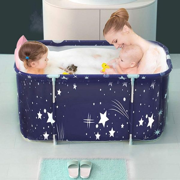 Bañeras Jeteveven 120 cm Bañera plegable Spa Bañera Niños para adultos Piscina Piscina portátil Bañera de baño Bañera de baño Bañera de baño