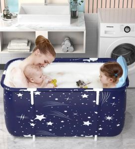 Baignoires Portable adulte baignoire pliante seau de bain Bidet corps enfants grande capacité garder chaud et froid baignoire pliable SPA baignoire baril