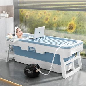 Baignoires Baignoire pliante Portable pour enfants, baignoire en plastique pour adultes, seau de Sauna, couvercle Banheira Dobravel Adulta House Bathtub