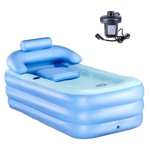 Baignoires baignoires gonflables portables baignoires en PVC de voyage en PVC bain de voyage avec pompe à air électrique pour enfants adulte 160 * 84 * 64cm