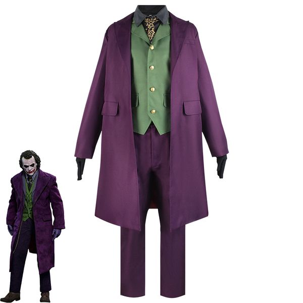 Costume cosplay Batman Dark Knight et costume de clown violet Heath Ledger pour la danse d'Halloween