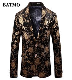 BATMO 2019 Nouveau arrivée printemps de haute qualité Velvet imprimé Blazer Menmen039 Costumes de mode JACKETSIZE M5XL 9155164187