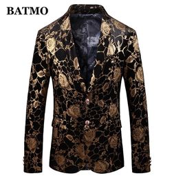 BATMO 2019 Nouveau arrivée printemps de haute qualité Velvet imprimé Blazer Menmen039 Costumes de mode vestetsplussize M5XL 9158079549