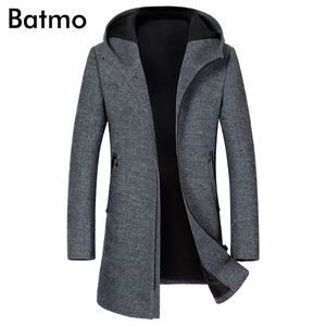 Batmo Aankomst herfst Winter Hoge kwaliteit Wollen Hapleed Gray Trench Coat Men S Jackets Winter 1812 LJ201110