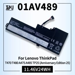Batteries 01AV489 T470 T480 Batterie pour ordinateur portable pour Lenovo Thinkpad A475 A485 TP25 Série 01AV421 01AV420 SB10K97578 01AV419 SB10K97577 24WH
