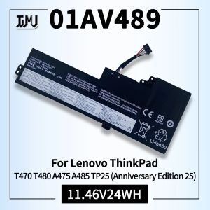 Batterijen 01av489 T470 T480 Laptopbatterij voor Lenovo ThinkPad A475 A485 TP25 Series 01AV421 01AV420 SB10K97578 01AV419 SB10K97577 24WH