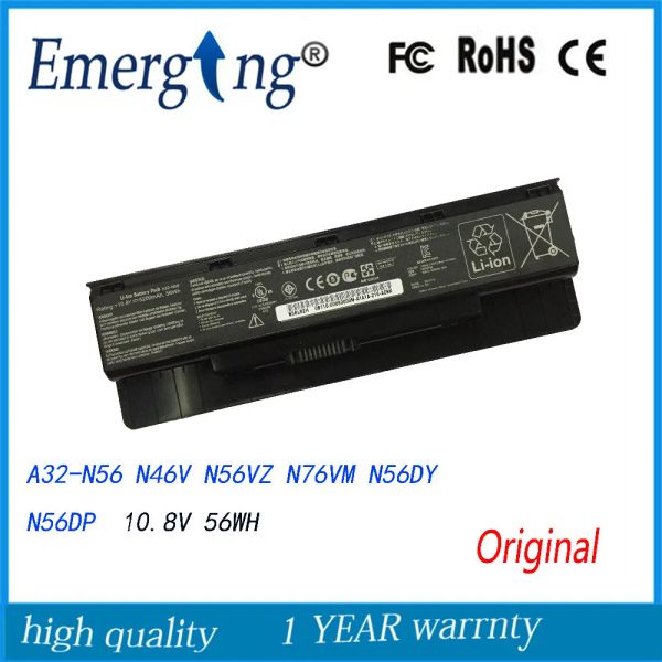 Batteries 10.8V 56Wh NOUVELLE BATTERIE D'ordinateur portable pour ASUS N46 N56 N76 Calibrate A32N56 N46V N56VZ N76VM N56DY N56DP