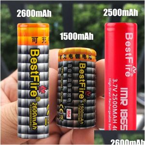 Batteries 100% Feu authentique IMR 2600/2500 / 1500mAh 60A 40A 30A 3,7 V Batterie rechargeable pour la boîte Mod FedEx Drop livraison électronique DHTVG