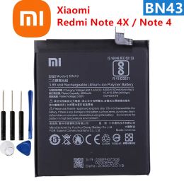 Baterías 100% Xiaomi Batería original BN43 4000mAh para Xiaomi Redmi Nota 4x Nota 4 BN43 Batterías de reemplazo de teléfono de alta calidad+Herramientas