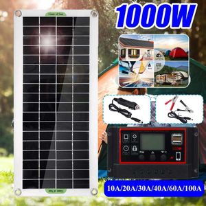 Batteries 1000W panneau solaire 12V cellule 10A100A contrôleur pour téléphone RV voiture MP3 PAD chargeur extérieur batterie alimentation 230715
