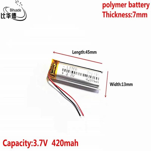 Батарейки 10 шт. 3,7 В 420 мАч 701345 литий-полимерная аккумуляторная батарея LiPo для Mp3-наушников PAD DVD Bluetooth камеры