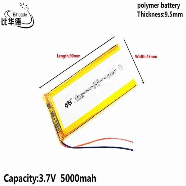 Batteries 10pcs La batterie rechargeable de haute qualité 3,7 V 5000mAH 954390 Lithium Polymère LIPO pour un pad Bluetooth Pad DVD MP3