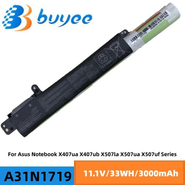 Batteries 11.1V 33Wh A31N1719 Batterie d'ordinateur portable d'origine pour Asus Notebook X407UA X407UB X507LA X507UA X507UF X507UABQ072T X507UABQ A31LM5H
