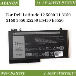 Batterijen 11.1V 38WH Ryxxh Laptop Batterij voor Dell Latitude 12 5000 11 3150 3160 3550 E5250 E5450 E5550 Series Notebook 9p4d2