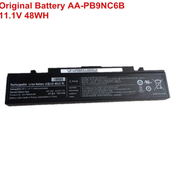 Batteries 11.1V 48Wh 4400mAH 6cell AAPB9NS6B AAPB9NC6B AAPB9NC6W Batterie d'ordinateur portable Original pour Samsung R428 R429 R580 R780 R700 P50 P60