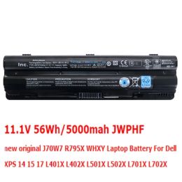 Batteries 11.1V 56Wh JWPHF Nouveau ordinateur portable Batterie pour Dell XPS 14 15 17 L401X L501X L502X L521X L701X compatible P / N: 3121127 J70W7 R795X