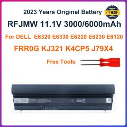 Batteries 11.1V 6000mAH RFJMW 7FF1K Batterie pour ordinateur portable pour Dell Latitude E6320 E6330 E6220 E6230 E6120 FRR0G KJ321 K4CP5 J79X4