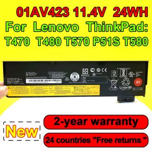 Batteries 11.4V Batterie d'ordinateur portable 24Wh pour Lenovo ThinkPad T470 T480 T570 T580 P51S 01AV422 01AV423 01AV424 01AV425 01AV426 01AV427 01AV428