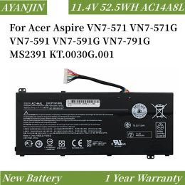 Batteries 11.4V 52,5Wh / 4605mAh AC14A8L Batterie d'ordinateur portable pour Acer Aspire VN7571 VN7571G VN7591 VN7591G VN7791G MS2391 KT.0030G.001