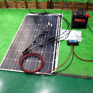 Batteries 12v kit de panneaux solaires flexibles 100w 200w 300w panneaux avec contrôleur pour bateau voiture RV et chargeur de batterie 230715