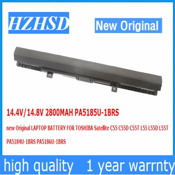 Batteries 14.4V / 14.8V 2800mAh PA5185U1BRS Nouvelle batterie d'ordinateur portable d'origine pour Toshiba C55 C55D C55T L55 L55D L55T PA5184U1BRS PA5186U1BRS