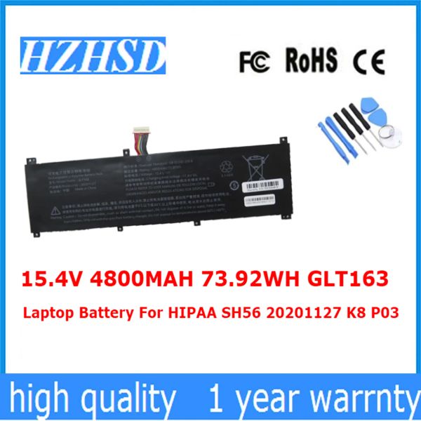 Batteries 15.4V 4800mAH 73.92Wh GLT163 Batterie d'ordinateur portable pour HIPAA SH56 20201127 K8 P03