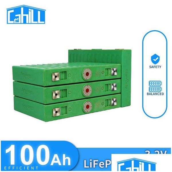 Batteries 3.2V Lifepo4 batterie 100Ah cellule mouche Match bricolage 1/4/8/16/32 pièces 12V 24V 48V Rechargeable solaire maison bateau Rv hors réseau Drop Deliv Dh198