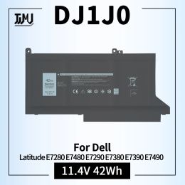 Batteries 42Wh DJ1J0 Batterie d'ordinateur portable pour Dell Latitude 12 7280 E7280 7290 E7290 13 E7380 E7390 7380 7390 14 E7480 E7490 7480 7490 DJ1JO