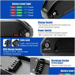 Batteries 48V 21Ah 36V 52V 28Ah Hailong 21700 Li-Oin Batteries rechargeables Vélo électrique Downtube E-Bike Batterie Pack 1000W Drop Deli Dhg8Y