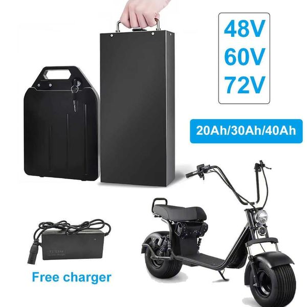 Baterías 48V 60V 72V 20ah Batería de litio para coche eléctrico Batería impermeable 18650 para bicicleta scooter eléctrica Citycoco plegable de dos ruedas